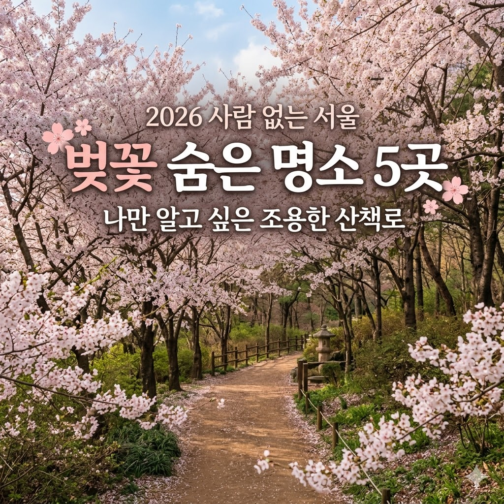 2026년 사람 없는 서울 벚꽃 숨은 명소 5곳: 나만 알고 싶은 조용한 산책로 썸네일 이미지