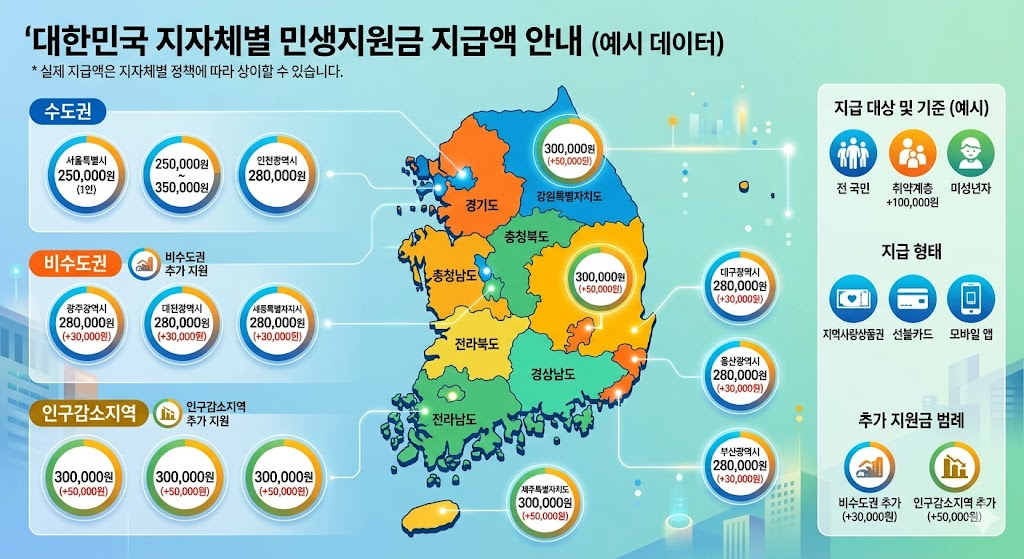 2026년 지자체별 민생지원금 3차 지역별 신청 대상 확인 및 지급액 현황