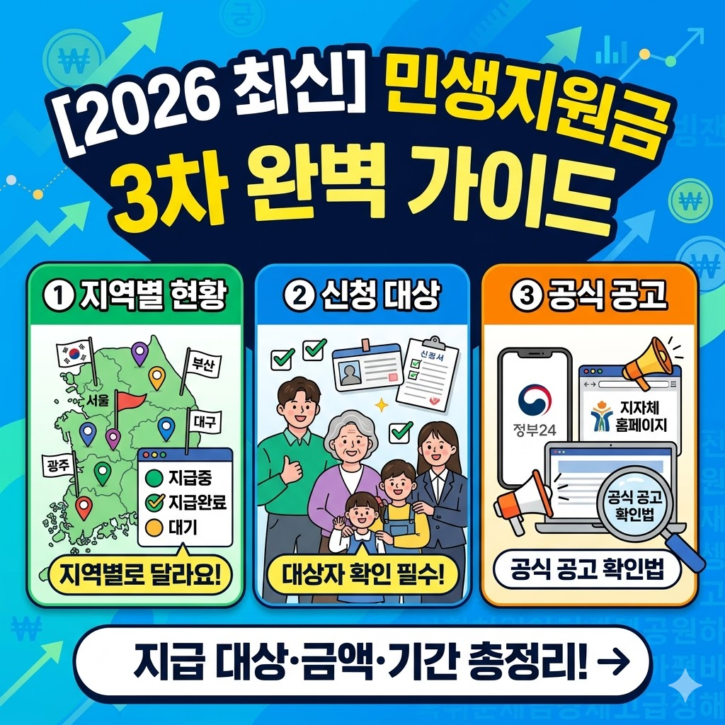 2026년 민생지원금 3차 신청 대상 및 지역별 현황, 공식 공고 확인법 총정리 가이드 썸네일