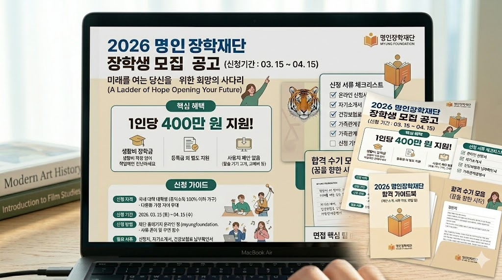 2026년 3월 신청 가능한 장학재단 모집 공고와 합격 가이드라인 문서들