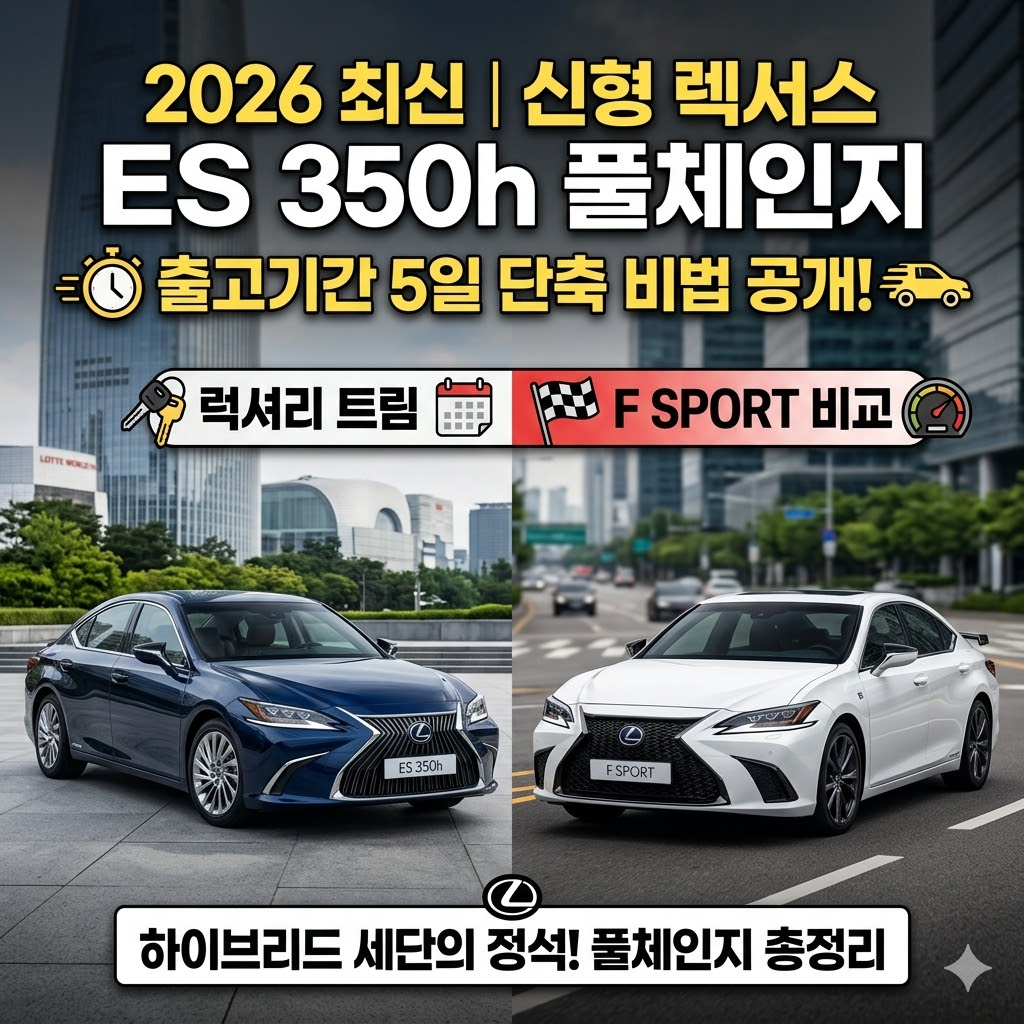 2026 신형 렉서스 ES 350h 풀체인지 F SPORT 즉시 출고 비교