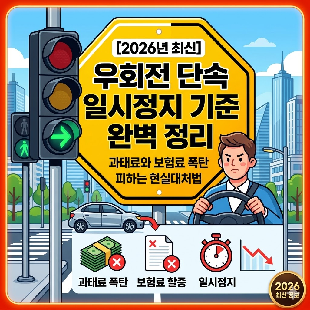 우회전 단속 일시정지 기준 완벽정리 썸네일 이미지
