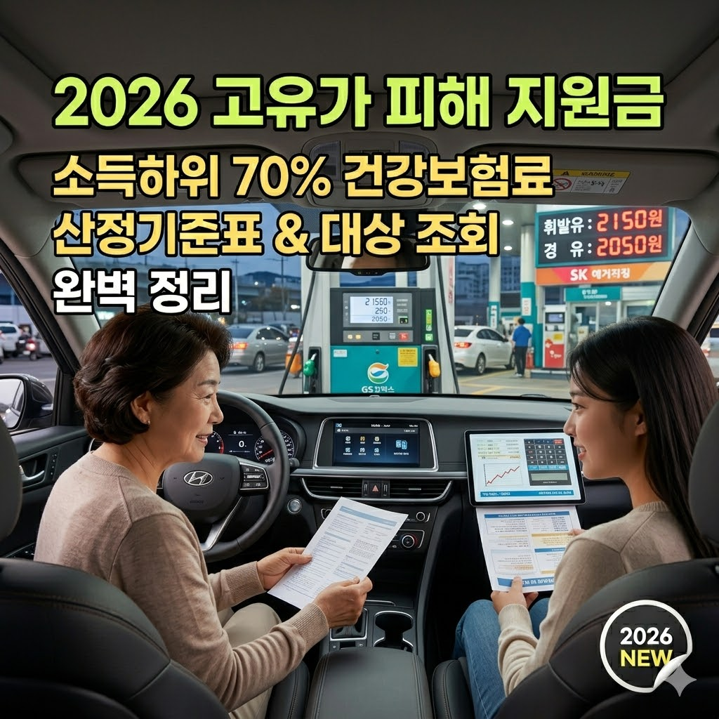 2026년 고유가 피해 지원금 소득하위 70% 건강보험료 산정기준표 및 민생지원금 혜택 요약