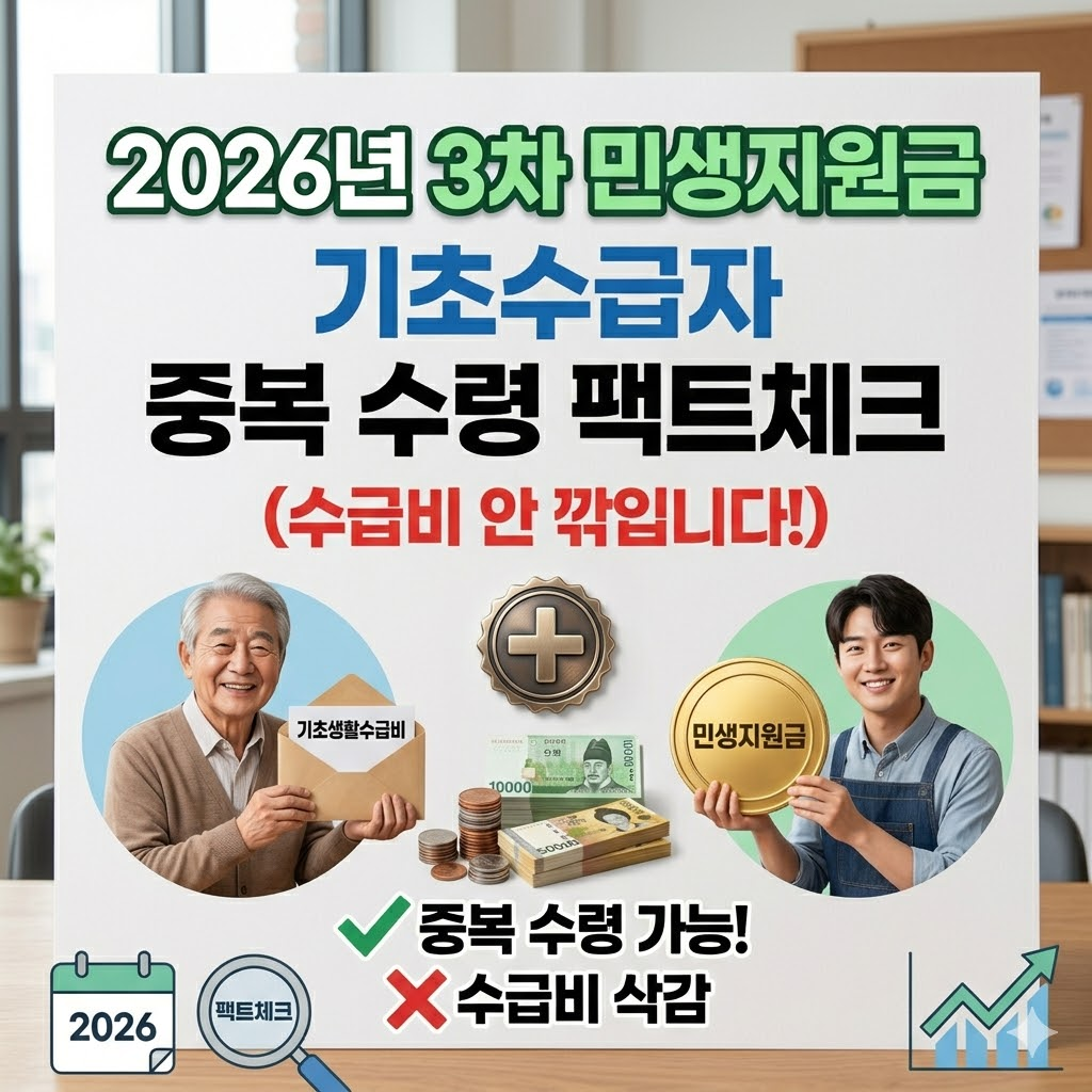 2026년 3차 민생지원금 기초수급자 중복수령 팩트체크 썸네일